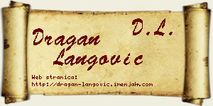 Dragan Langović vizit kartica